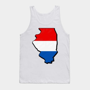 Red, White, and Blue Illinois Outline Tank Top